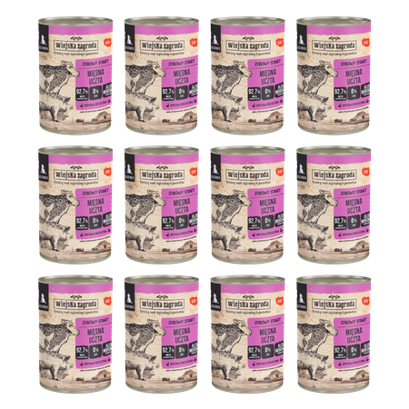 Zestaw Karma mokra dla psa Wiejska Zagroda Mięsna uczta 400 g (szczeniak) x 12 szt.