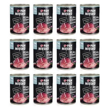 Zestaw Karma mokra dla psa Pan Mięsko Wieprzowina z dzikiem 400 g x 12 szt.