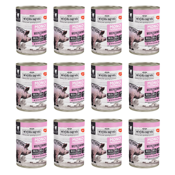 Zestaw Karma mokra dla kota Wiejska Zagroda Wieprzowina monoproteinowa 400 g x 12 szt.