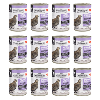 Zestaw Karma mokra dla kota Wiejska Zagroda Przepiórka monoproteinowa 400 g x 12 szt.