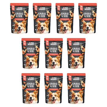 Zestaw Karma mokra dla psa Pan Mięsko Kawałki w sosie Wołowina z koziną (dorosły) 150 g x 10 szt.